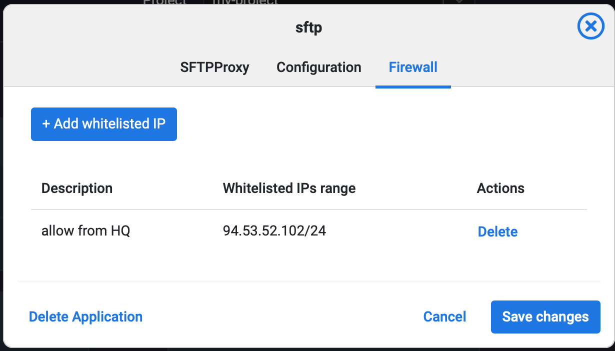 SFTP Proxy firewall