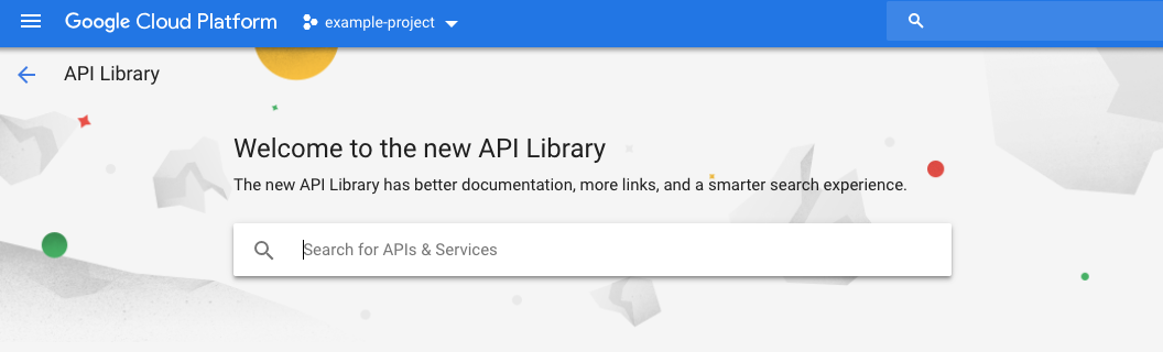 APIs & Services search