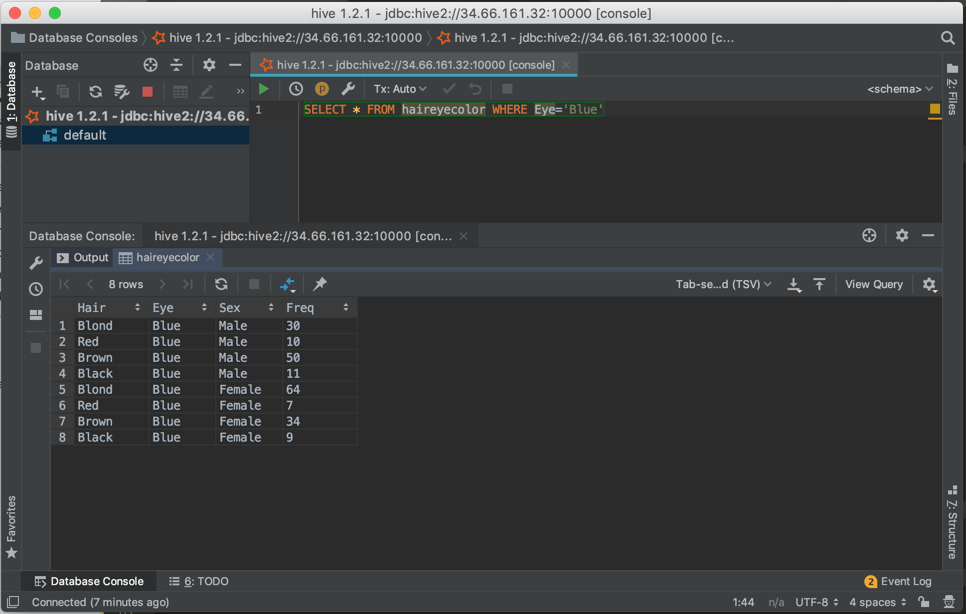 datagrip query parameters